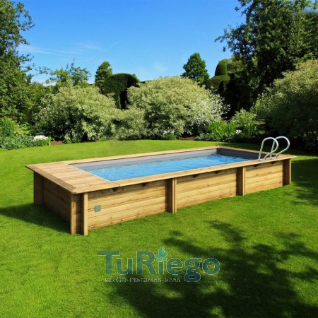 Piscina de madera URBAN XL de 6,50x3,50x,1,33 m. elevada
