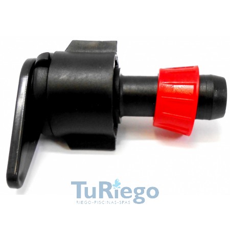 Toma tubería plana flexible (LAY-FLAT) a cinta con anilla, de 16 y 22 mm.