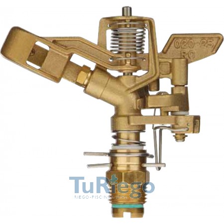 Aspersor impacto sectorial metálico de 1/2" alcance 13 m. 1 boquilla 4,8 mm. metal.
