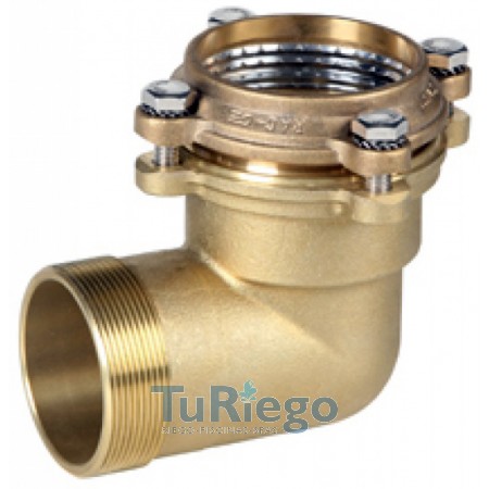 Codo 90º rosca macho latón PE (fittings) uso alimentario 
