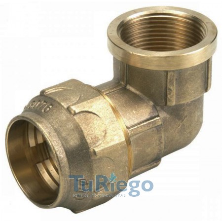 Codo 90º rosca hembra latón PE  PN-25