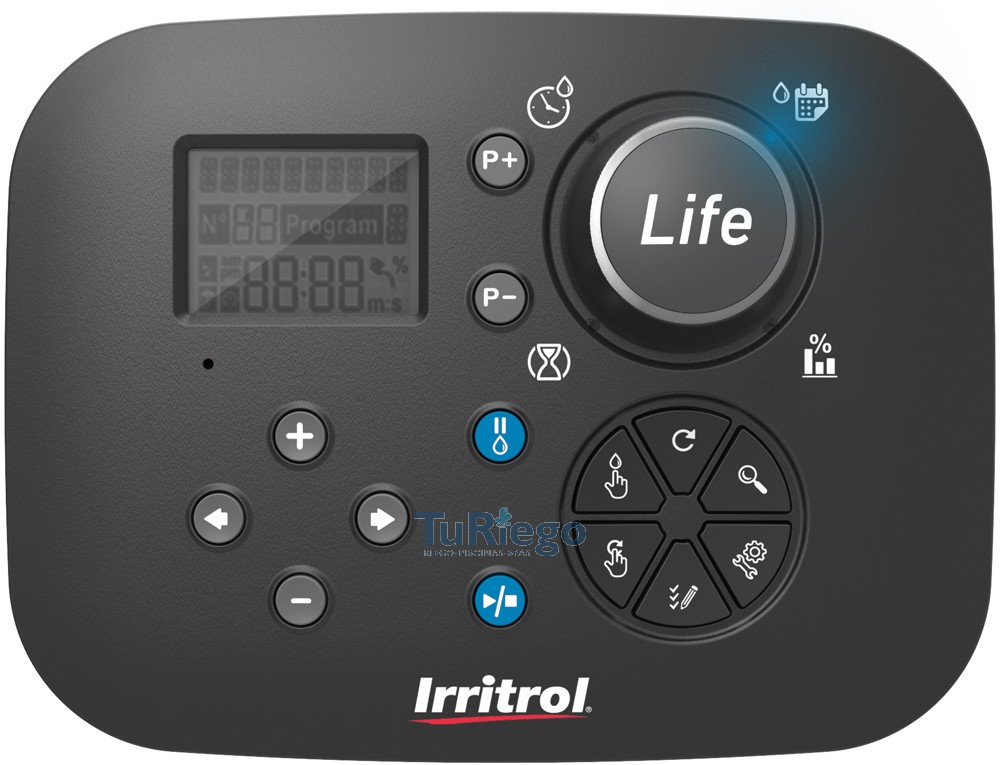 Programador eléctrico IRRITROL LIFE PLUS AC, de 4 a 16 estaciones