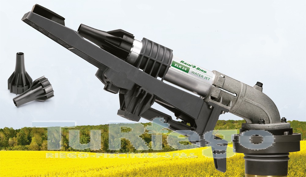 Aspersor largo alcance Rain Bird XLR Water Jet alcance 24,2 a 60,6 m.