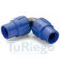 Codo 90º Fitting superroscado para cinta riego por goteo Ø 16 mm 