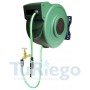 Rollo manguera de 20 m. autoenrrollable con soporte pared.