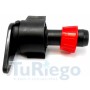Toma tubería plana flexible (LAY-FLAT) a cinta con anilla, de 16 y 22 mm.